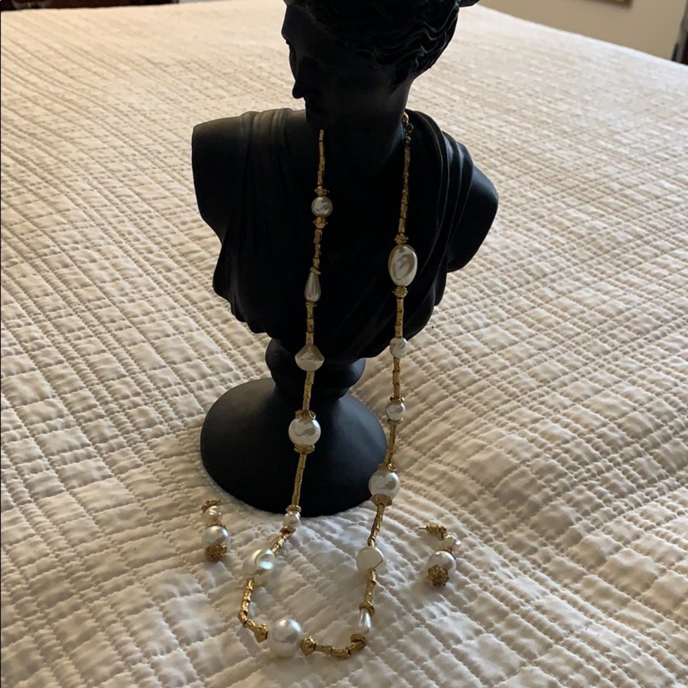 Long necklace and earring set